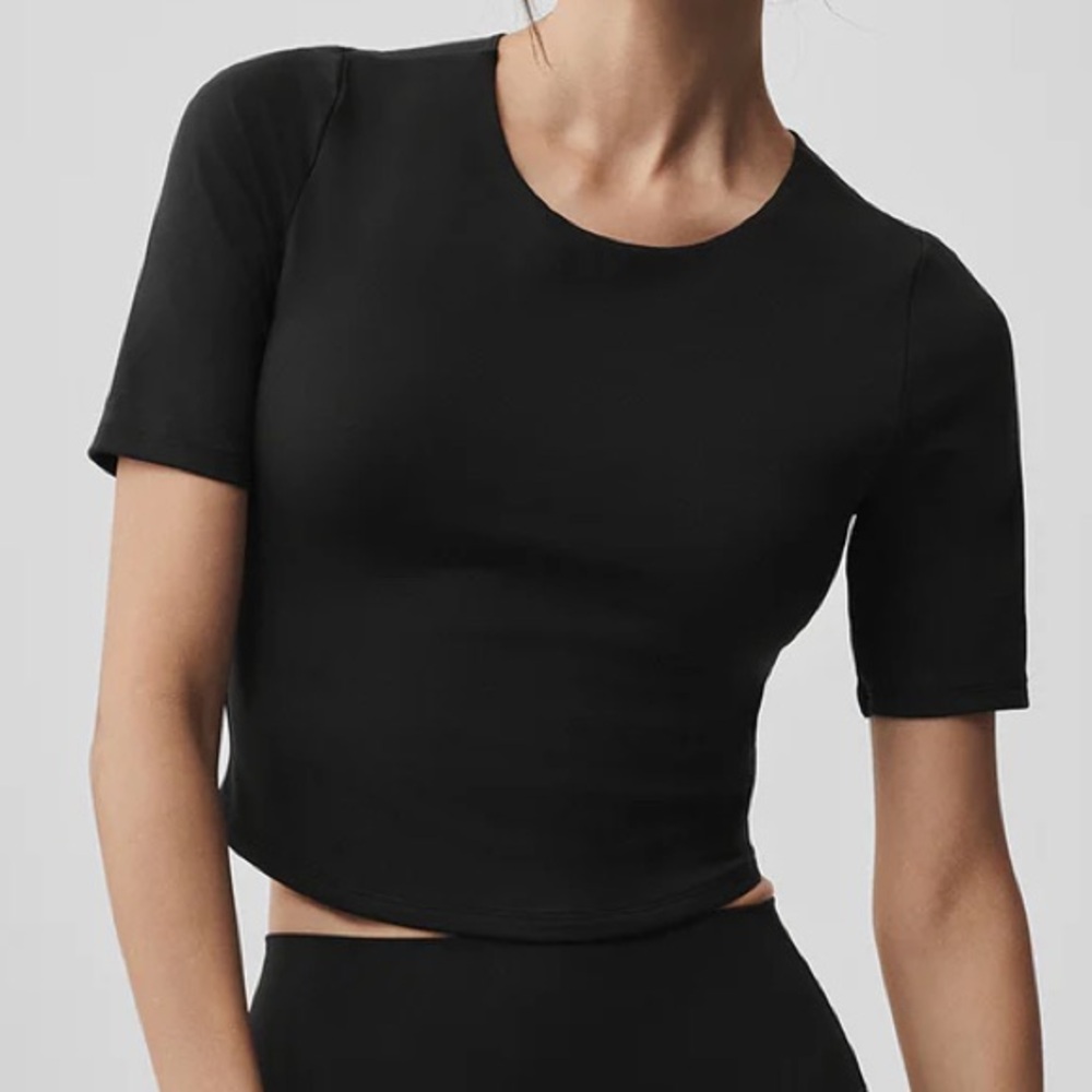 ALO Softsculpt Precision Half Sleeve Tee Black S